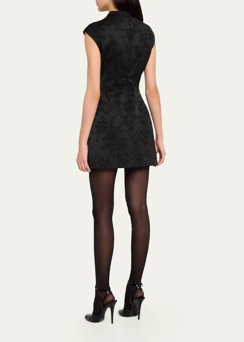 Veronica Beard Haworth Mock-Neck Jacquard Mini Dress | Thumbnail 3 Veronica Beard Haworth Mock-Neck Jacquard Mini Dress | Thumbnail 3