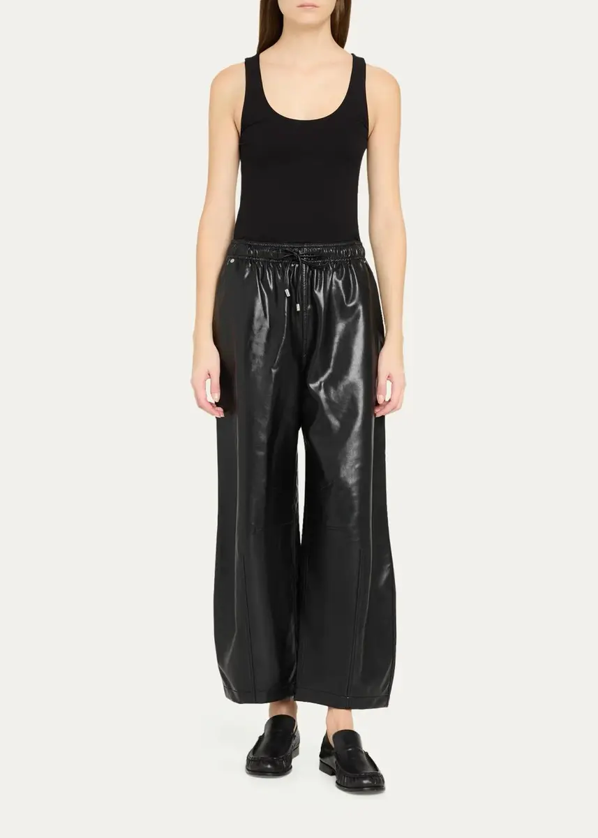 Cinq à Sept Vegan Leather Drawstring Trousers | Thumbnail 2 Cinq à Sept Vegan Leather Drawstring Trousers | Thumbnail 2