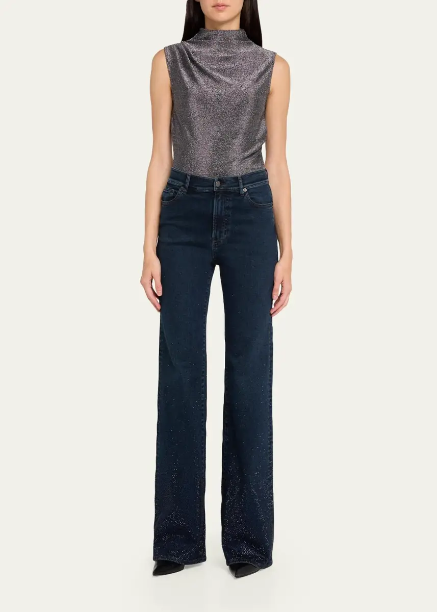 Veronica Beard Mylie Metallic Mock-Neck Tank Top | Thumbnail 2