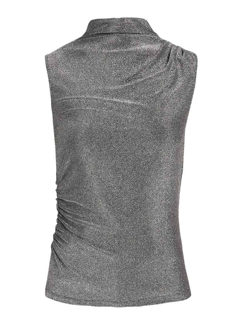 Mylie Metallic Mock-Neck Tank Top