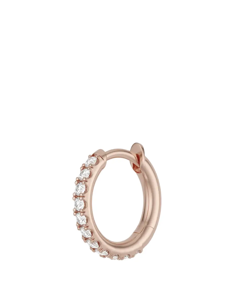 Spinelli Kilcollin 18K Rose Gold Mini Micro Pave Diamond Single Hoop Earring | Thumbnail 2 Spinelli Kilcollin 18K Rose Gold Mini Micro Pave Diamond Single Hoop Earring | Thumbnail 2