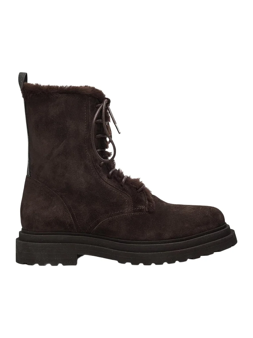 Monili-Trim Suede Ankle Boots Monili-Trim Suede Ankle Boots