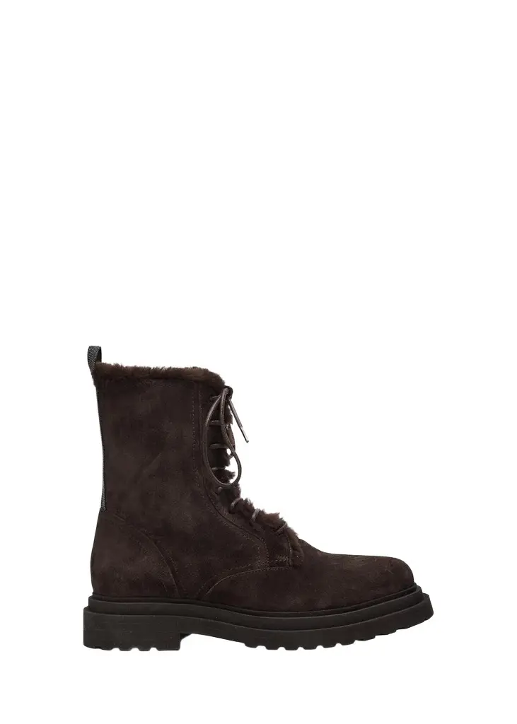 Monili-Trim Suede Ankle Boots Monili-Trim Suede Ankle Boots