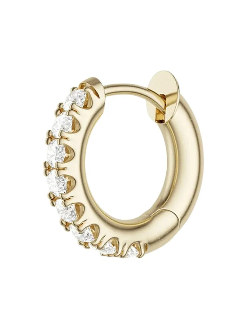 Spinelli Kilcollin 18K Yellow Gold Diamond Pave Micro-Hoop Earring, Single