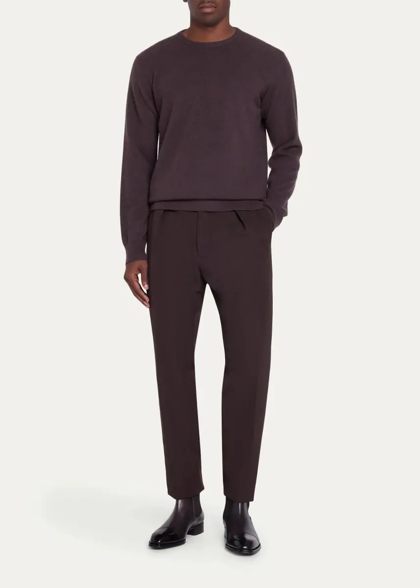 Massimo Alba Men's Brushed Cashmere Crewneck Sweater | Thumbnail 2 Massimo Alba Men's Brushed Cashmere Crewneck Sweater | Thumbnail 2