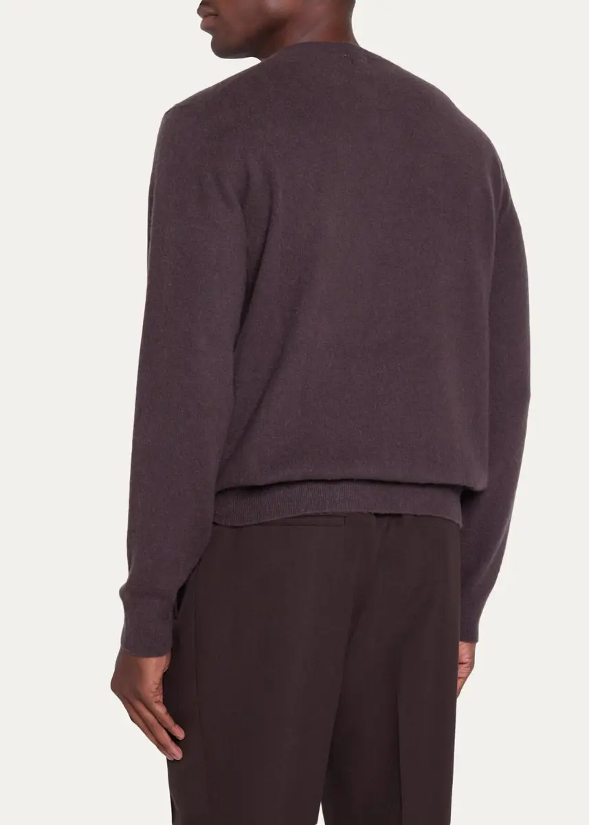 Massimo Alba Men's Brushed Cashmere Crewneck Sweater | Thumbnail 3 Massimo Alba Men's Brushed Cashmere Crewneck Sweater | Thumbnail 3