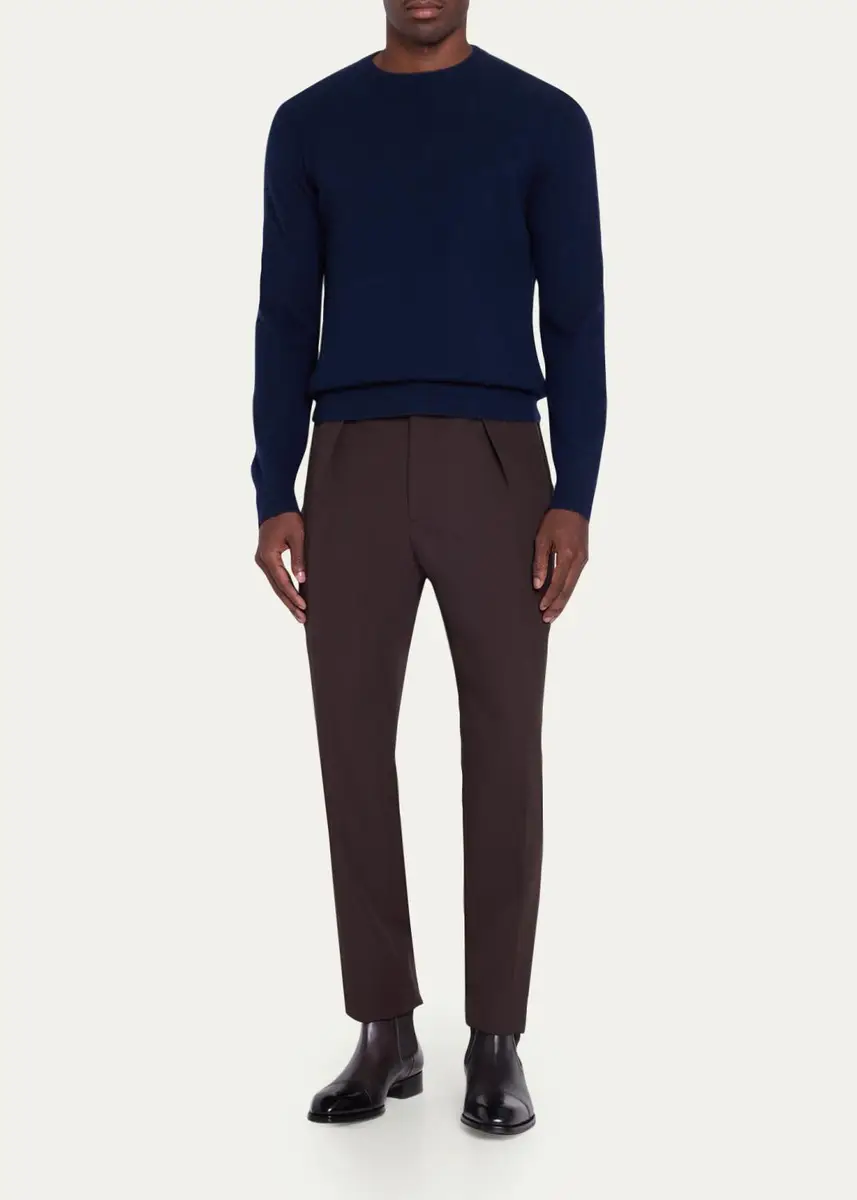 Massimo Alba Men's Brushed Cashmere Crewneck Sweater | Thumbnail 7 Massimo Alba Men's Brushed Cashmere Crewneck Sweater | Thumbnail 7
