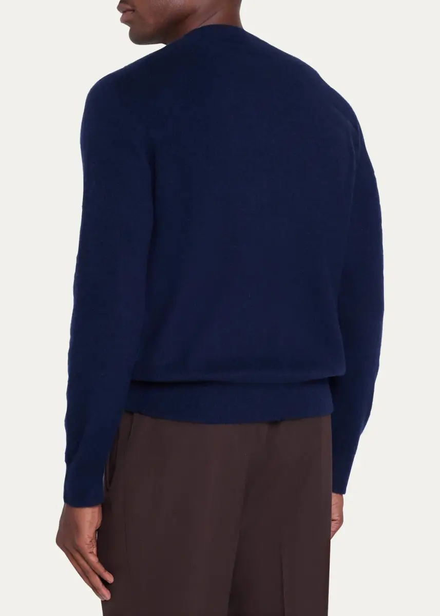 Massimo Alba Men's Brushed Cashmere Crewneck Sweater | Thumbnail 8 Massimo Alba Men's Brushed Cashmere Crewneck Sweater | Thumbnail 8