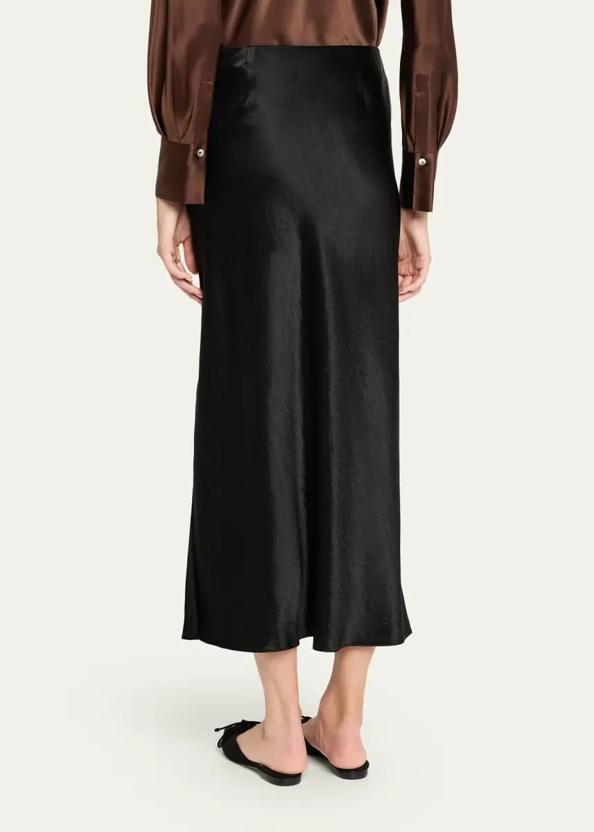 Vince Side-Slit Satin Slip Skirt | Thumbnail 3