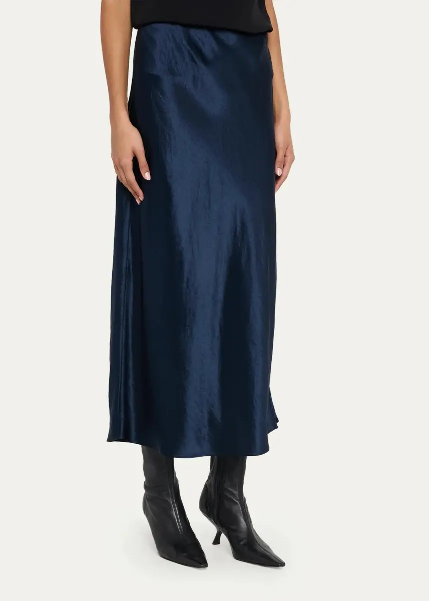 Vince Side-Slit Satin Slip Skirt | Thumbnail 8