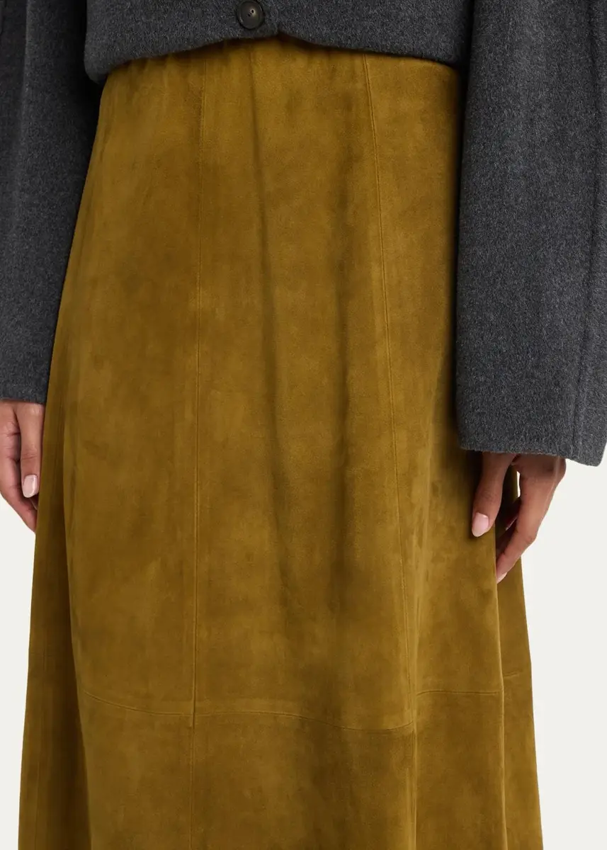 Vince Suede Midi Skirt | Thumbnail 5 Vince Suede Midi Skirt | Thumbnail 5