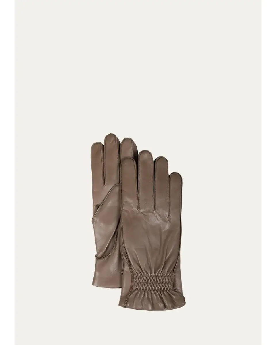 Bergdorf Goodman Men's Leather & Cashmere Gloves | Thumbnail 2 Bergdorf Goodman Men's Leather & Cashmere Gloves | Thumbnail 2