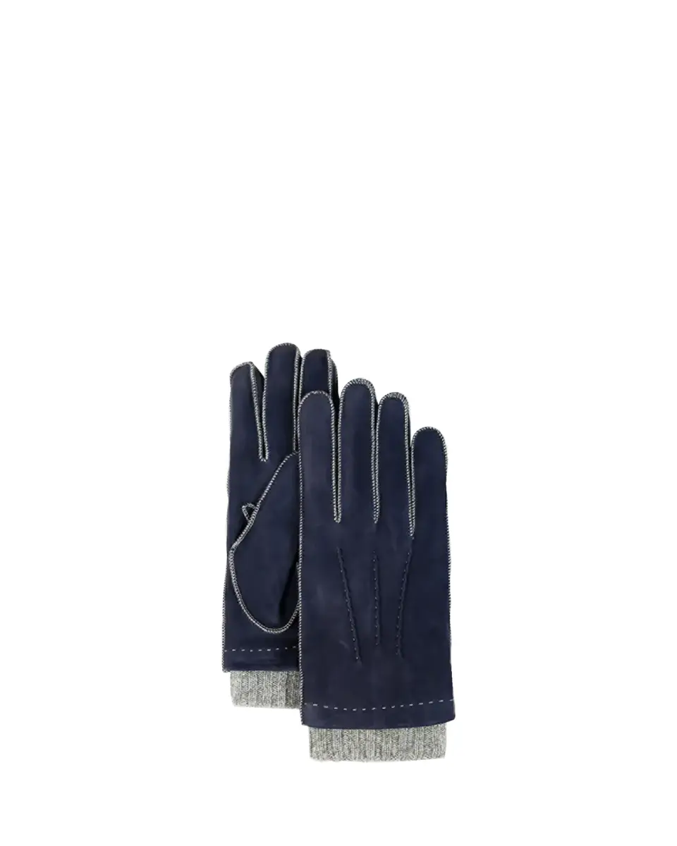 Bergdorf Goodman Men's Nabuk Stitch Leather & Cashmere Gloves | Thumbnail 2 Bergdorf Goodman Men's Nabuk Stitch Leather & Cashmere Gloves | Thumbnail 2