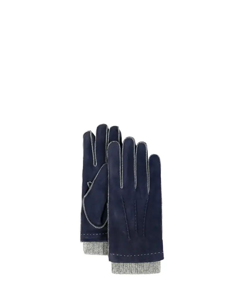 Men's Nabuk Stitch Leather & Cashmere Gloves Men's Nabuk Stitch Leather & Cashmere Gloves