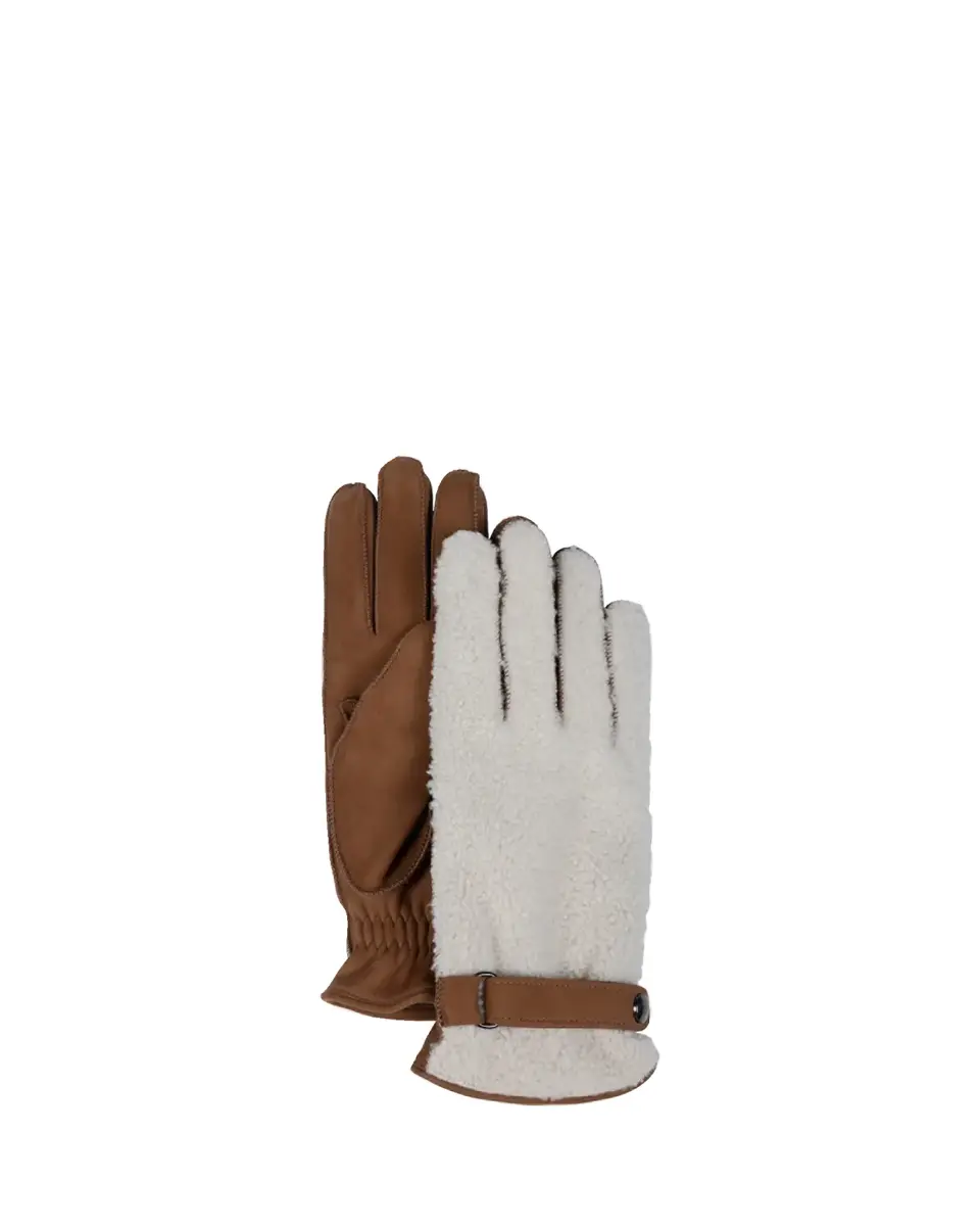Bergdorf Goodman Men's Shearling and Nubuck Gloves | Thumbnail 2 Bergdorf Goodman Men's Shearling and Nubuck Gloves | Thumbnail 2