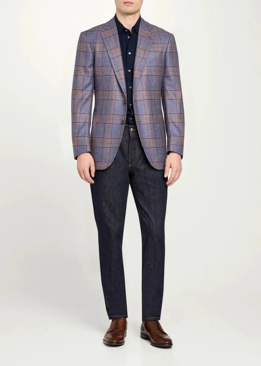Cesare Attolini Plaid Wool Blazer | Thumbnail 2