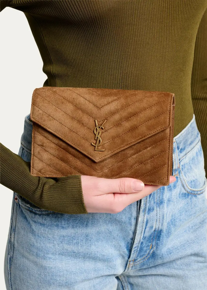 Saint Laurent Cassandre Suede Shoulder Bag | Thumbnail 2 Saint Laurent Cassandre Suede Shoulder Bag | Thumbnail 2