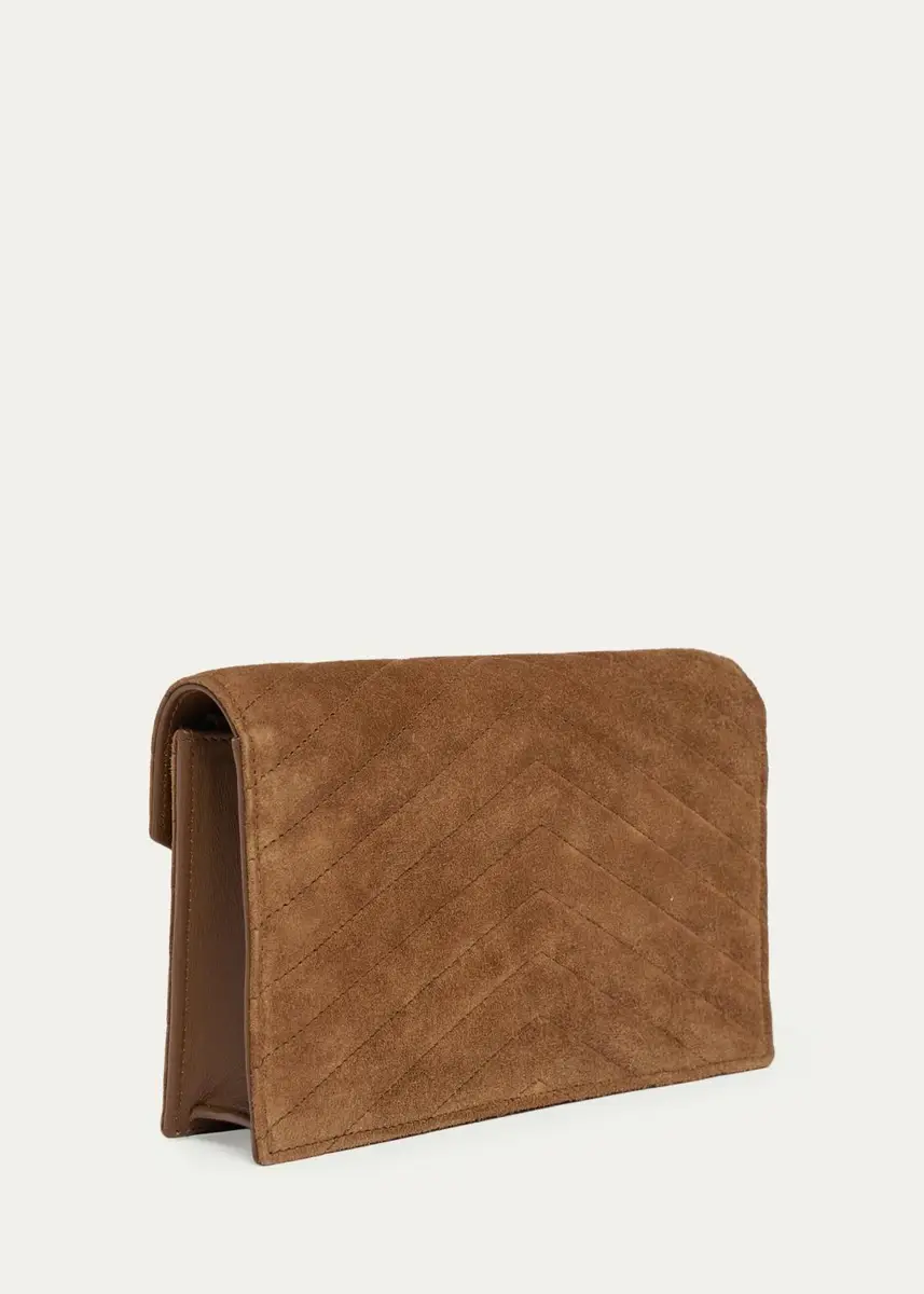 Saint Laurent Cassandre Suede Shoulder Bag | Thumbnail 3 Saint Laurent Cassandre Suede Shoulder Bag | Thumbnail 3