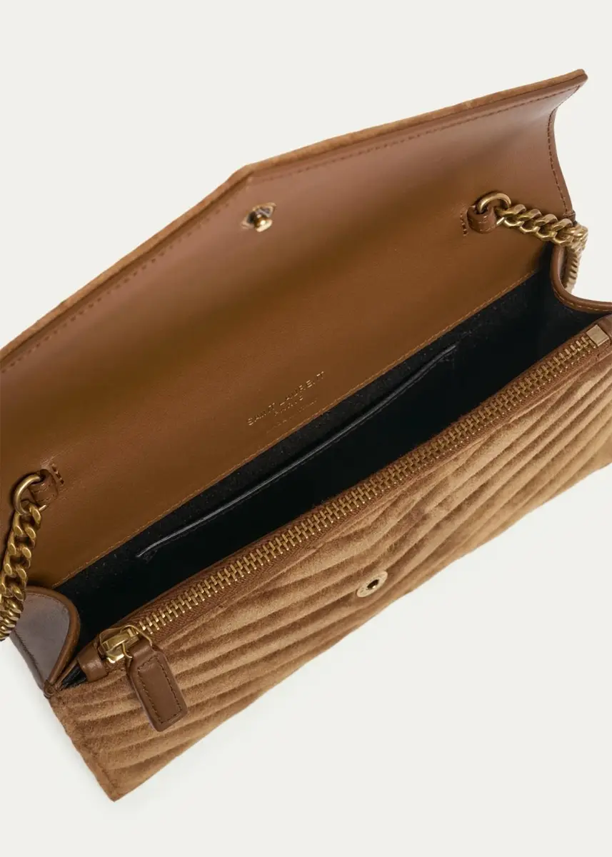 Saint Laurent Cassandre Suede Shoulder Bag | Thumbnail 4 Saint Laurent Cassandre Suede Shoulder Bag | Thumbnail 4
