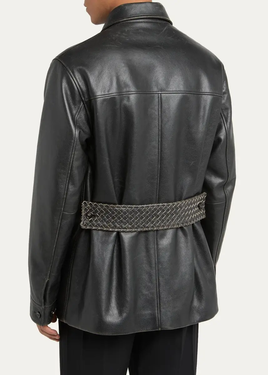 Bottega Veneta Men's Vintage Taurus Leather Coat | Thumbnail 2 Bottega Veneta Men's Vintage Taurus Leather Coat | Thumbnail 2