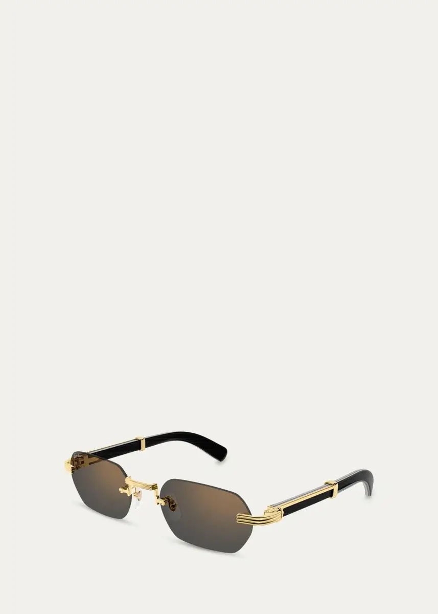 Cartier Men's Rimless Titanium Rectangle Sunglasses | Thumbnail 2 Cartier Men's Rimless Titanium Rectangle Sunglasses | Thumbnail 2
