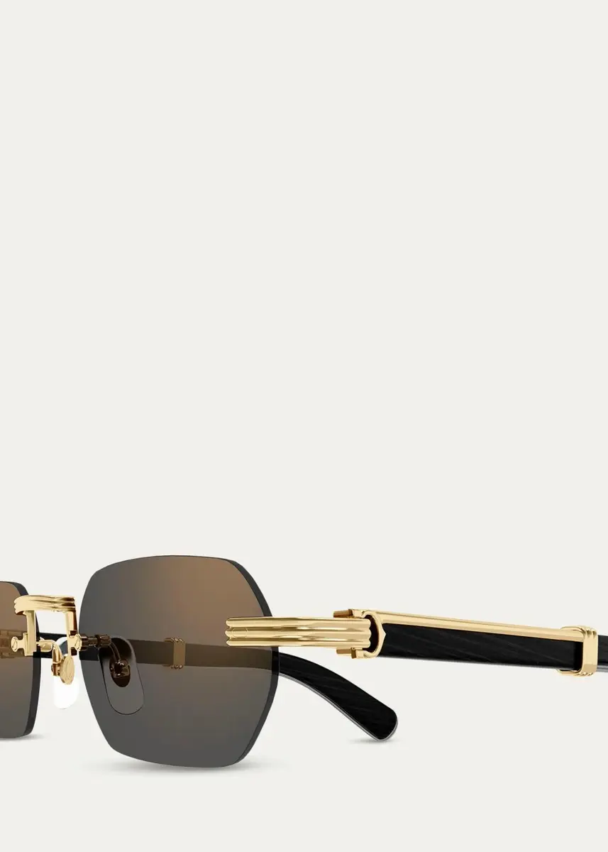 Cartier Men's Rimless Titanium Rectangle Sunglasses | Thumbnail 3 Cartier Men's Rimless Titanium Rectangle Sunglasses | Thumbnail 3