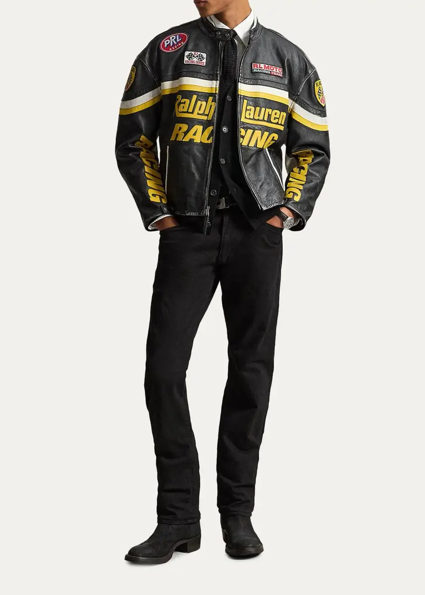 Polo Ralph Lauren Men's Leather Racing Jacket | Thumbnail 2 Polo Ralph Lauren Men's Leather Racing Jacket | Thumbnail 2