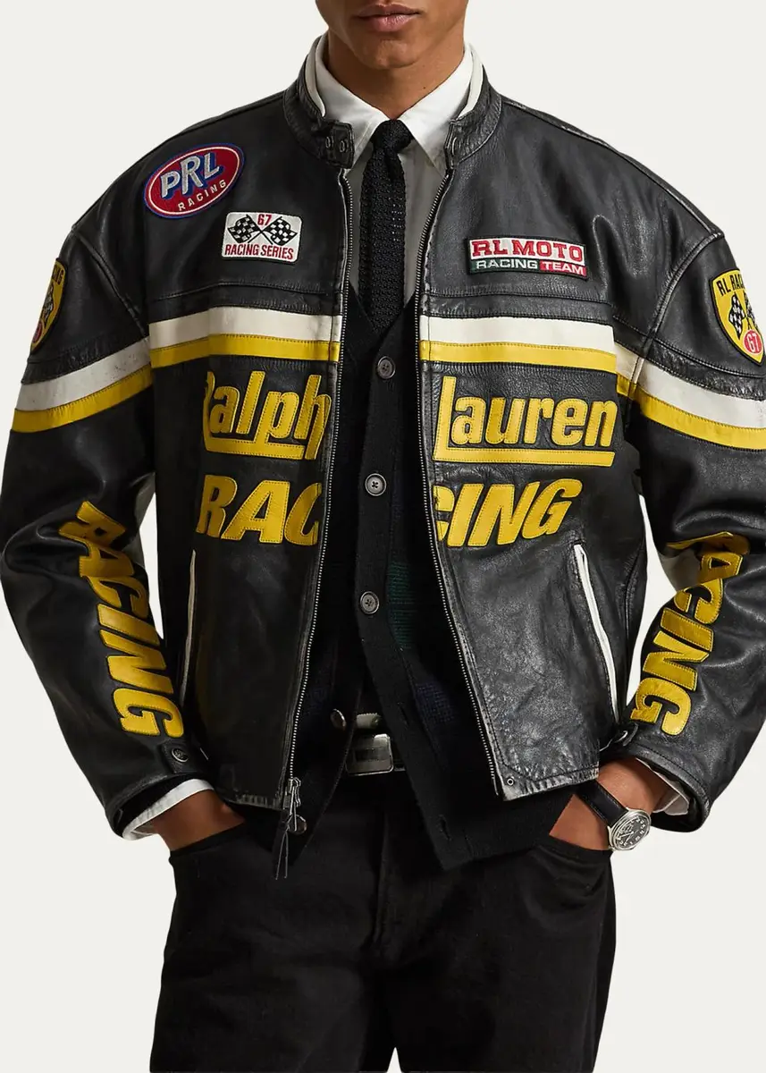 Polo Ralph Lauren Men's Leather Racing Jacket | Thumbnail 4 Polo Ralph Lauren Men's Leather Racing Jacket | Thumbnail 4