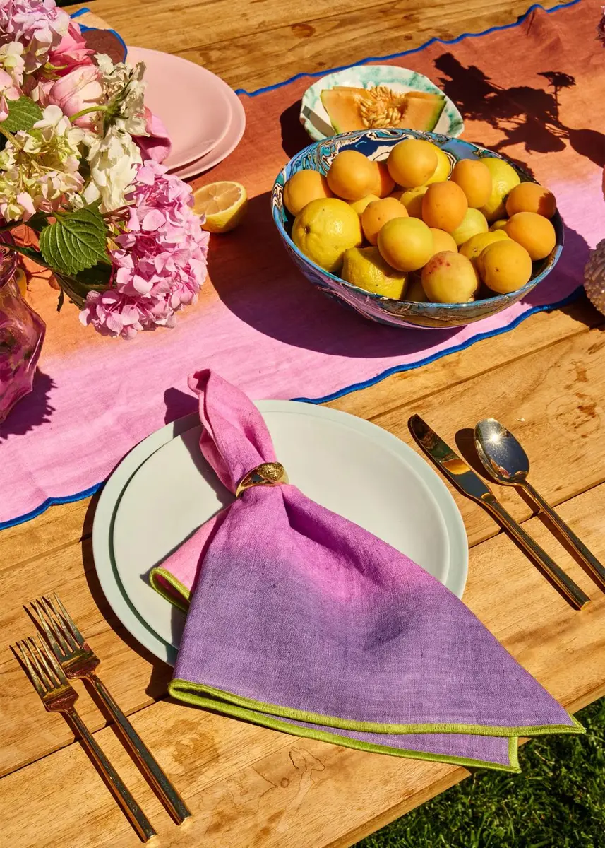 Emily P. Wheeler Dusk Hand-Dyed Table Runner, 18" x 108" | Thumbnail 3 Emily P. Wheeler Dusk Hand-Dyed Table Runner, 18" x 108" | Thumbnail 3