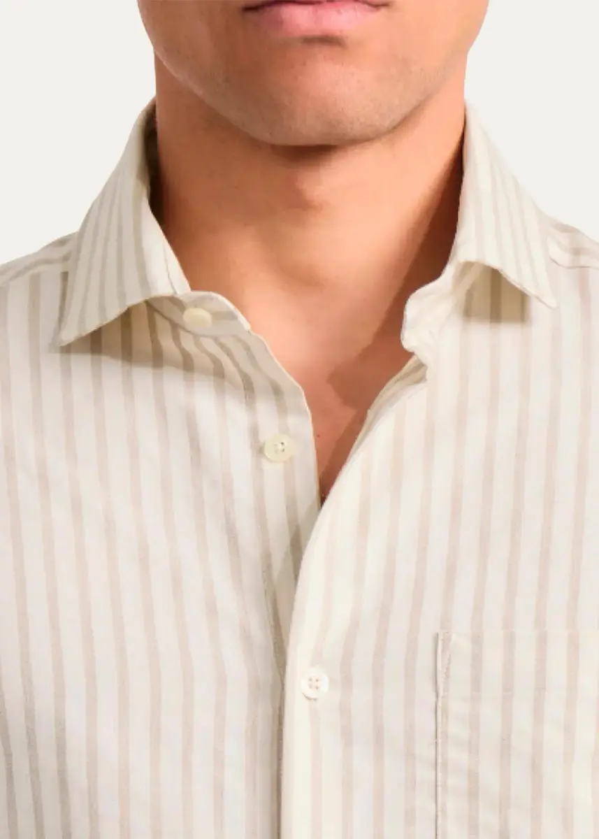 Frescobol Carioca Men's Emilio Cotton Pinstripe Button-Front Shirt | Thumbnail 4 Frescobol Carioca Men's Emilio Cotton Pinstripe Button-Front Shirt | Thumbnail 4