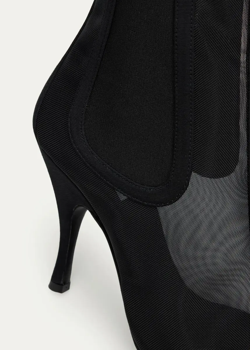 Alaïa 100mm Mesh Chelsea Ankle Boots | Thumbnail 3