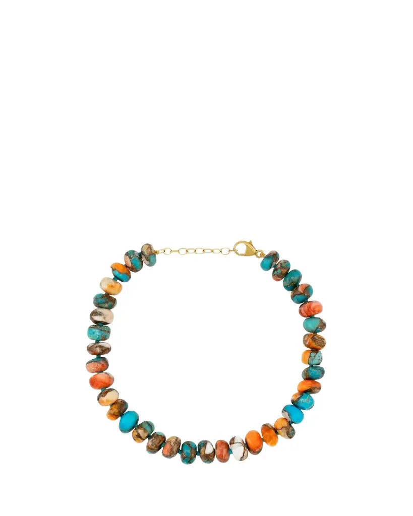 Nevada Kingman Spiny Turquoise Rondelle Bracelet Nevada Kingman Spiny Turquoise Rondelle Bracelet