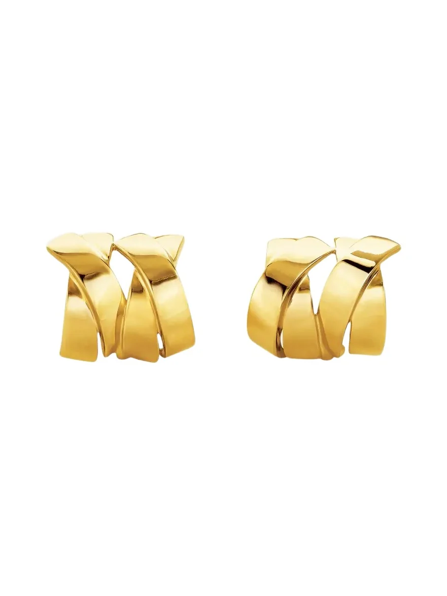 18K Yellow Gold L Double X Clip-On Earrings 18K Yellow Gold L Double X Clip-On Earrings