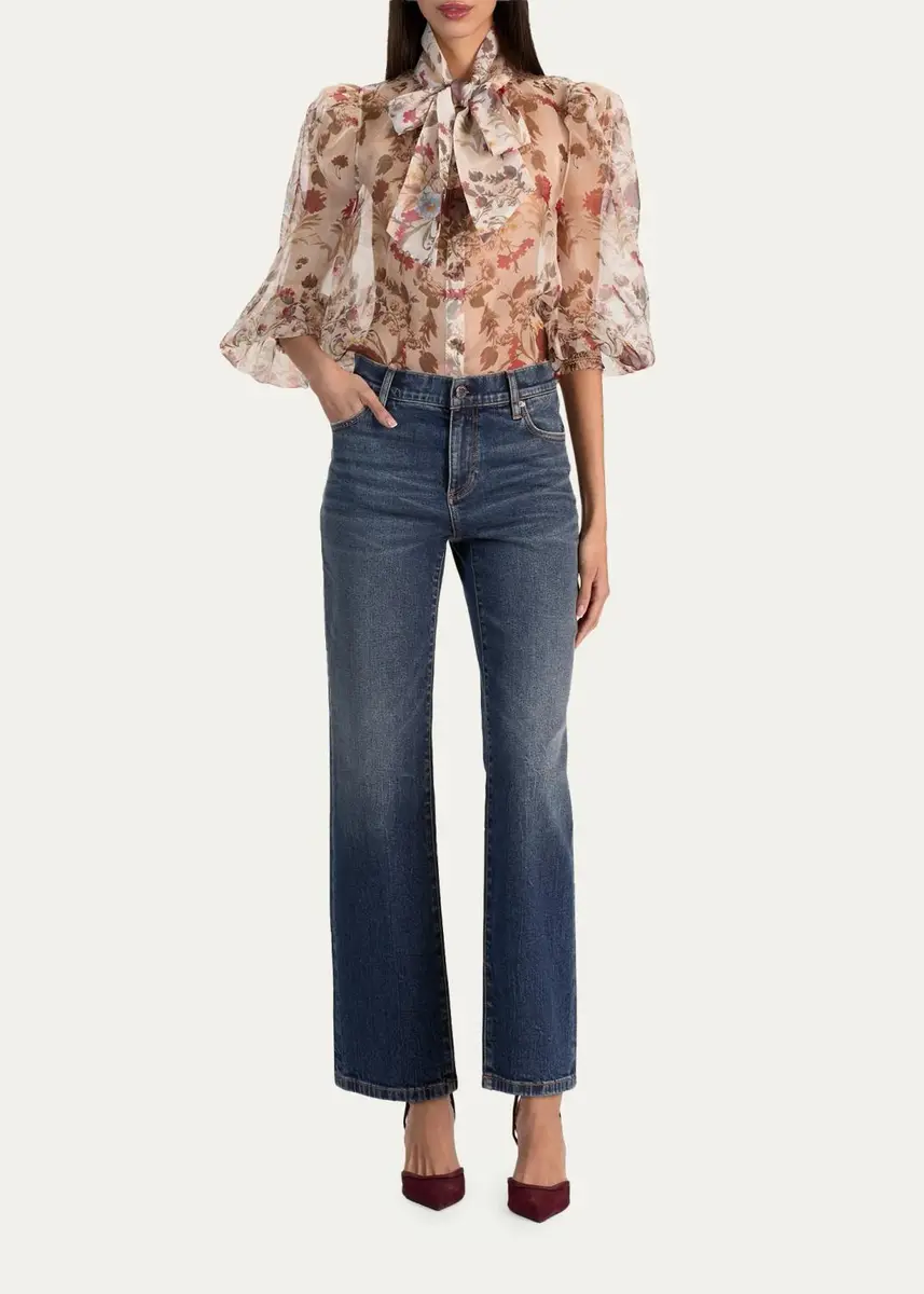 Alice + Olivia Brentley Floral Tie-Neck Blouse | Thumbnail 2 Alice + Olivia Brentley Floral Tie-Neck Blouse | Thumbnail 2