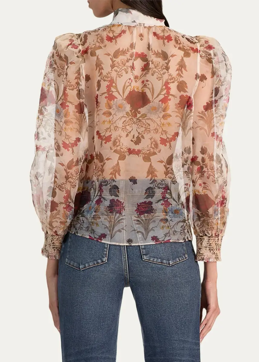 Alice + Olivia Brentley Floral Tie-Neck Blouse | Thumbnail 3 Alice + Olivia Brentley Floral Tie-Neck Blouse | Thumbnail 3