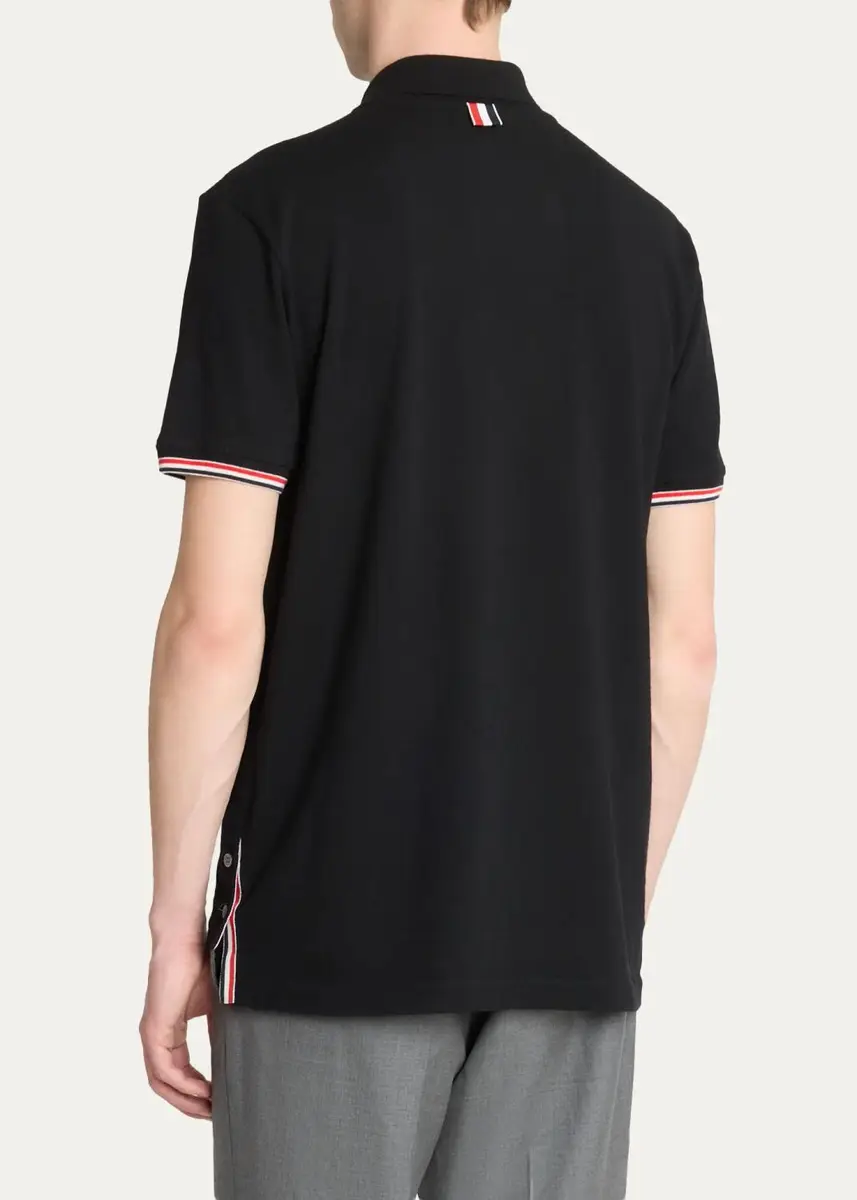 Thom Browne Men's RWB Tipping Wool Jersey Polo Shirt | Thumbnail 3 Thom Browne Men's RWB Tipping Wool Jersey Polo Shirt | Thumbnail 3