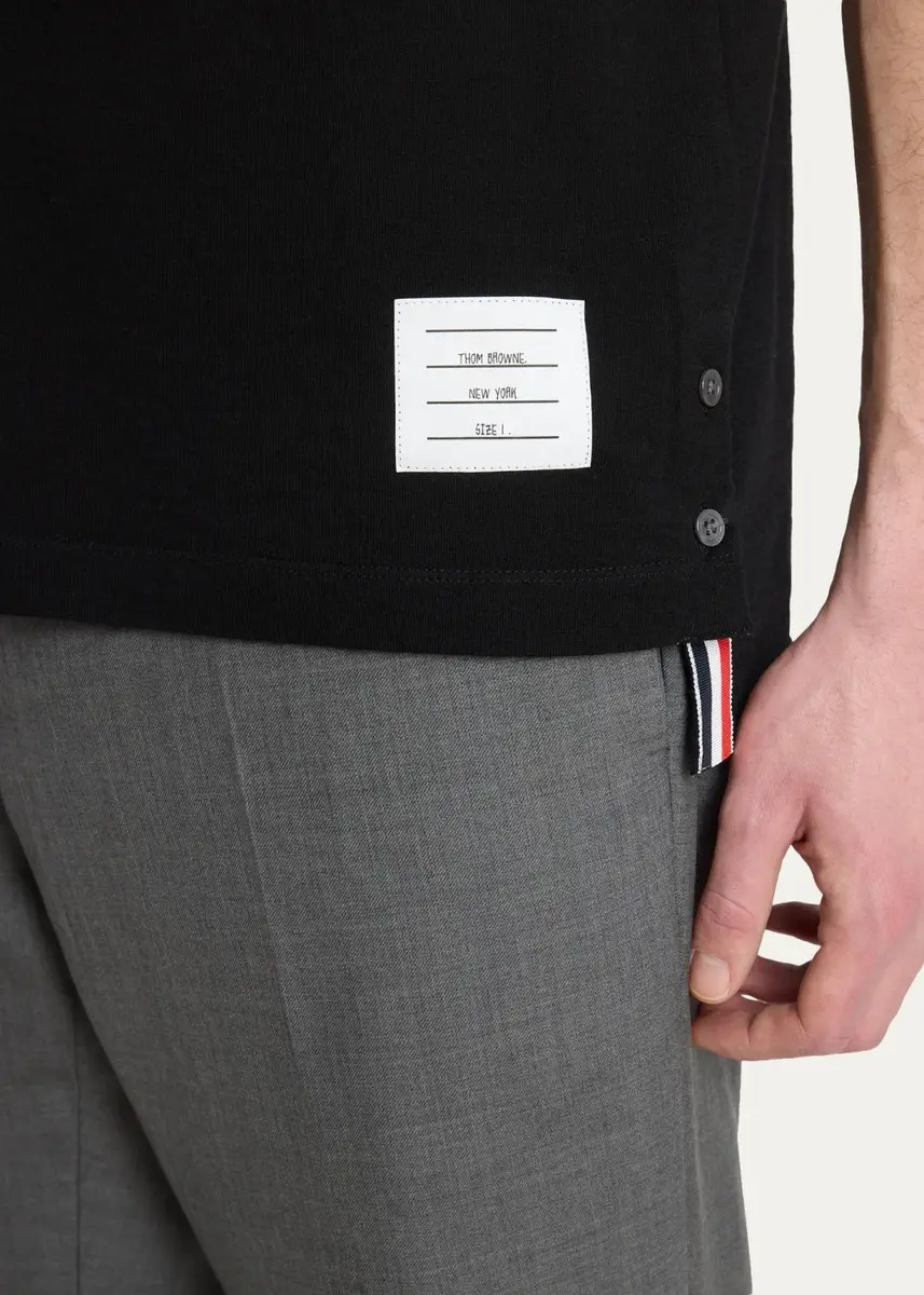 Thom Browne Men's RWB Tipping Wool Jersey Polo Shirt | Thumbnail 5 Thom Browne Men's RWB Tipping Wool Jersey Polo Shirt | Thumbnail 5