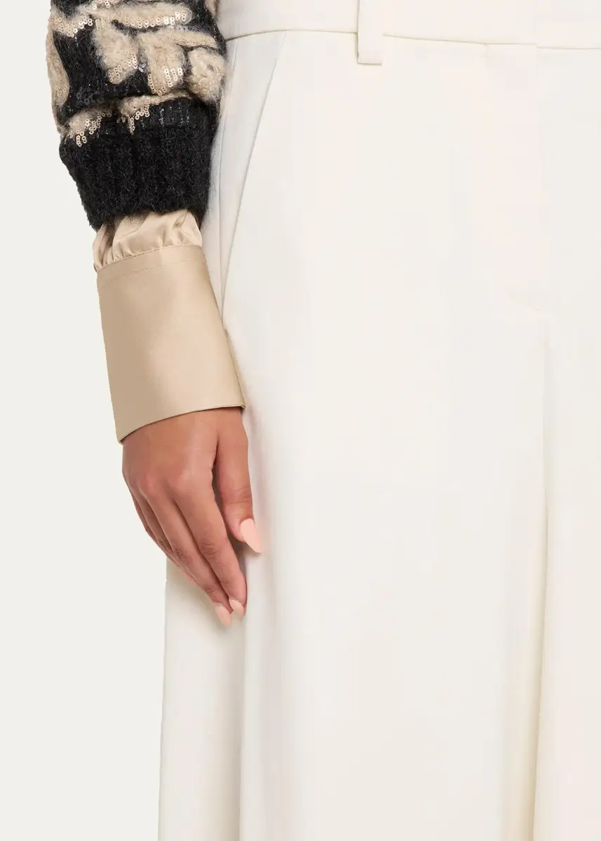 Brunello Cucinelli Couture Wool Gabardine A-Line Midi Skirt | Thumbnail 5 Brunello Cucinelli Couture Wool Gabardine A-Line Midi Skirt | Thumbnail 5