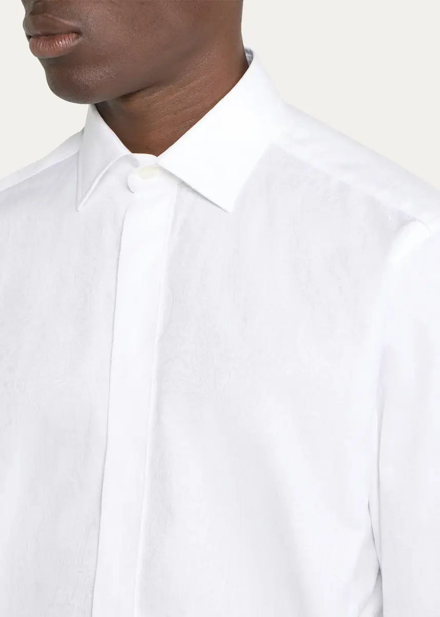 Etro Men's Cotton Tonal Paisley Dress Shirt | Thumbnail 5 Etro Men's Cotton Tonal Paisley Dress Shirt | Thumbnail 5