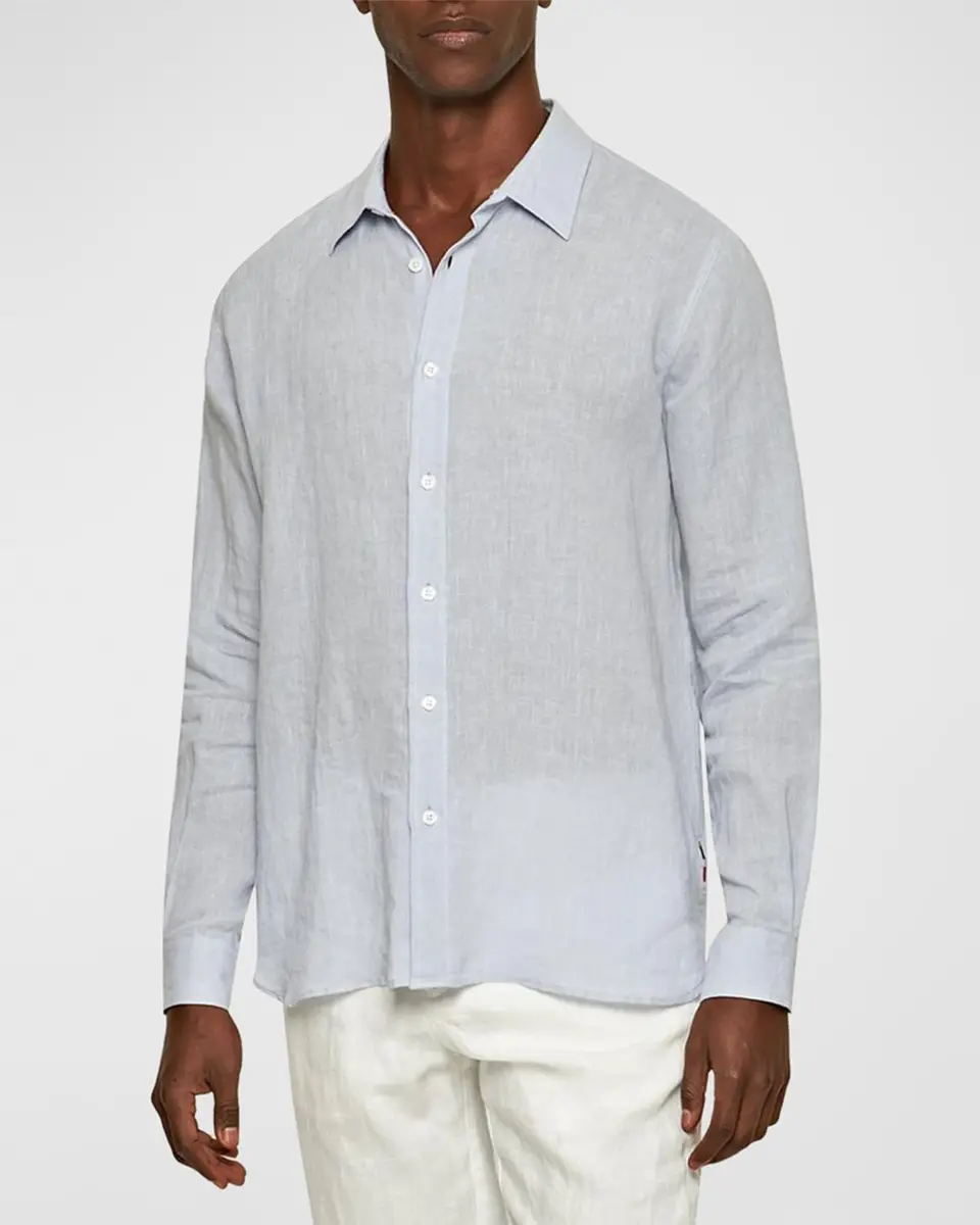 Orlebar Brown Men's Justin Linen Sport Shirt | Thumbnail 2 Orlebar Brown Men's Justin Linen Sport Shirt | Thumbnail 2