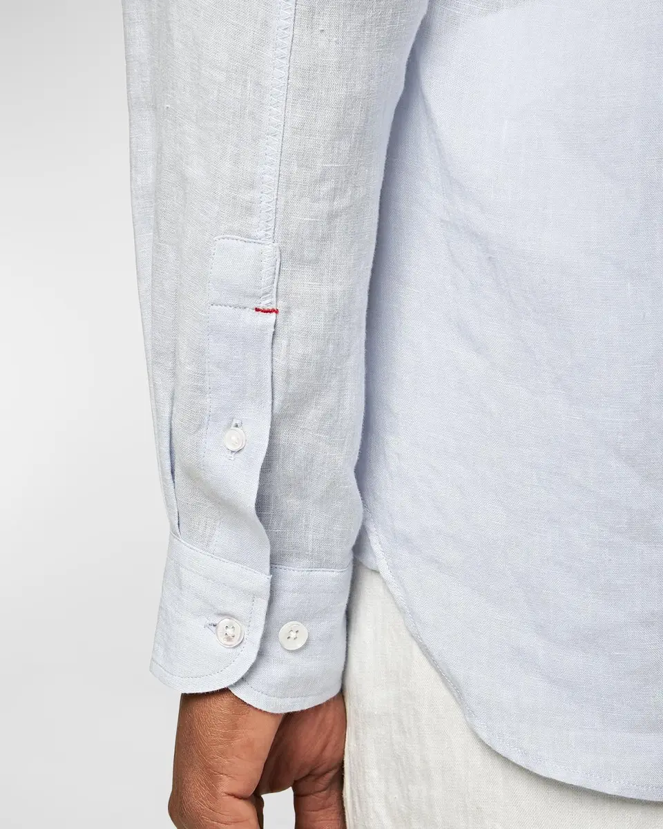 Orlebar Brown Men's Justin Linen Sport Shirt | Thumbnail 4 Orlebar Brown Men's Justin Linen Sport Shirt | Thumbnail 4