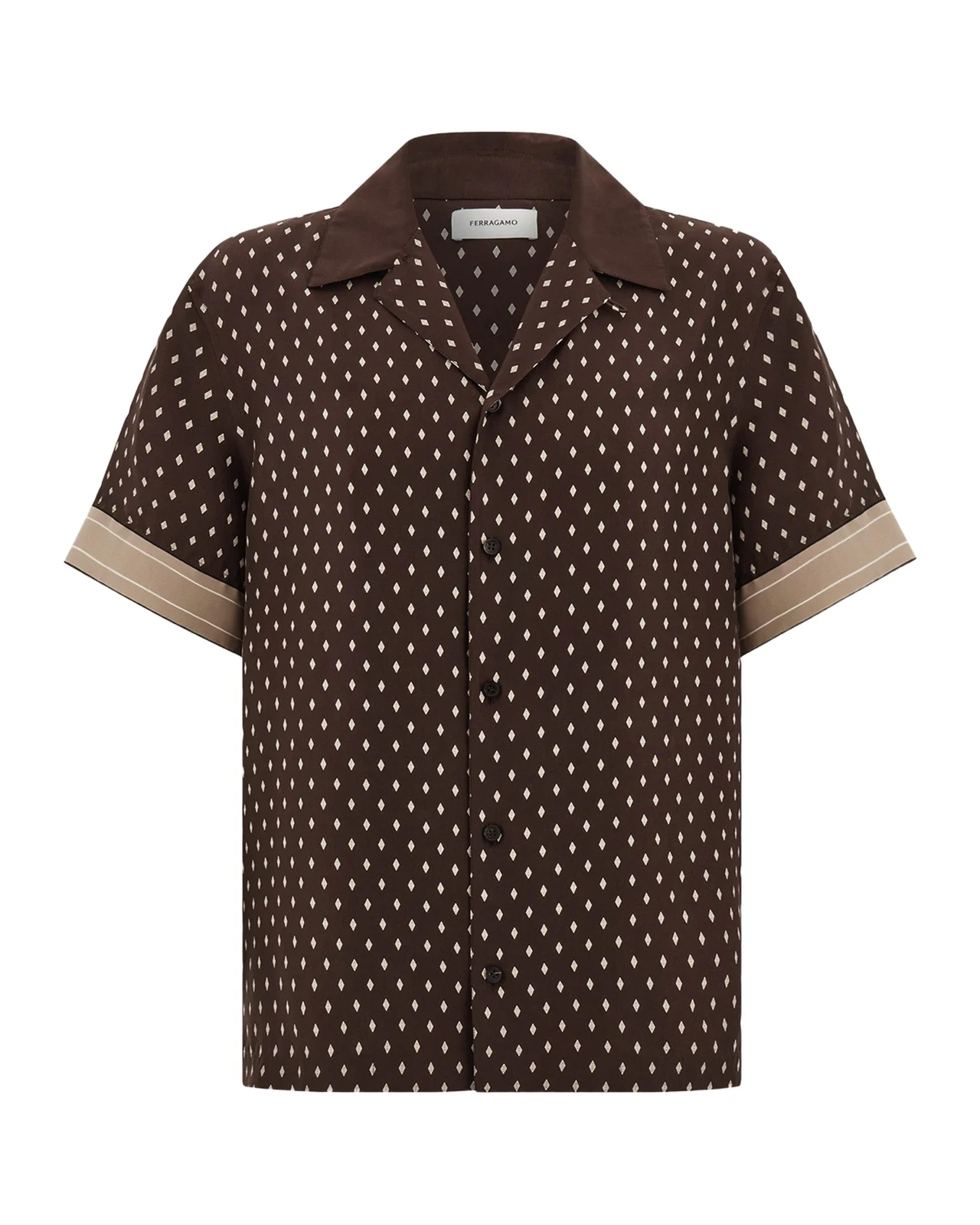 Ferragamo Men's Habotai Silk Short-Sleeve Shirt