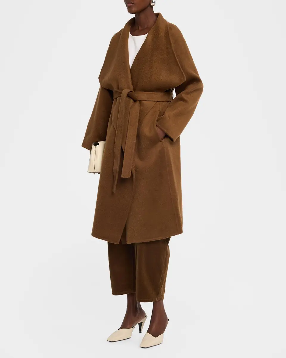 Eileen Fisher Draped Wrap-Front Wool Coat | Thumbnail 4