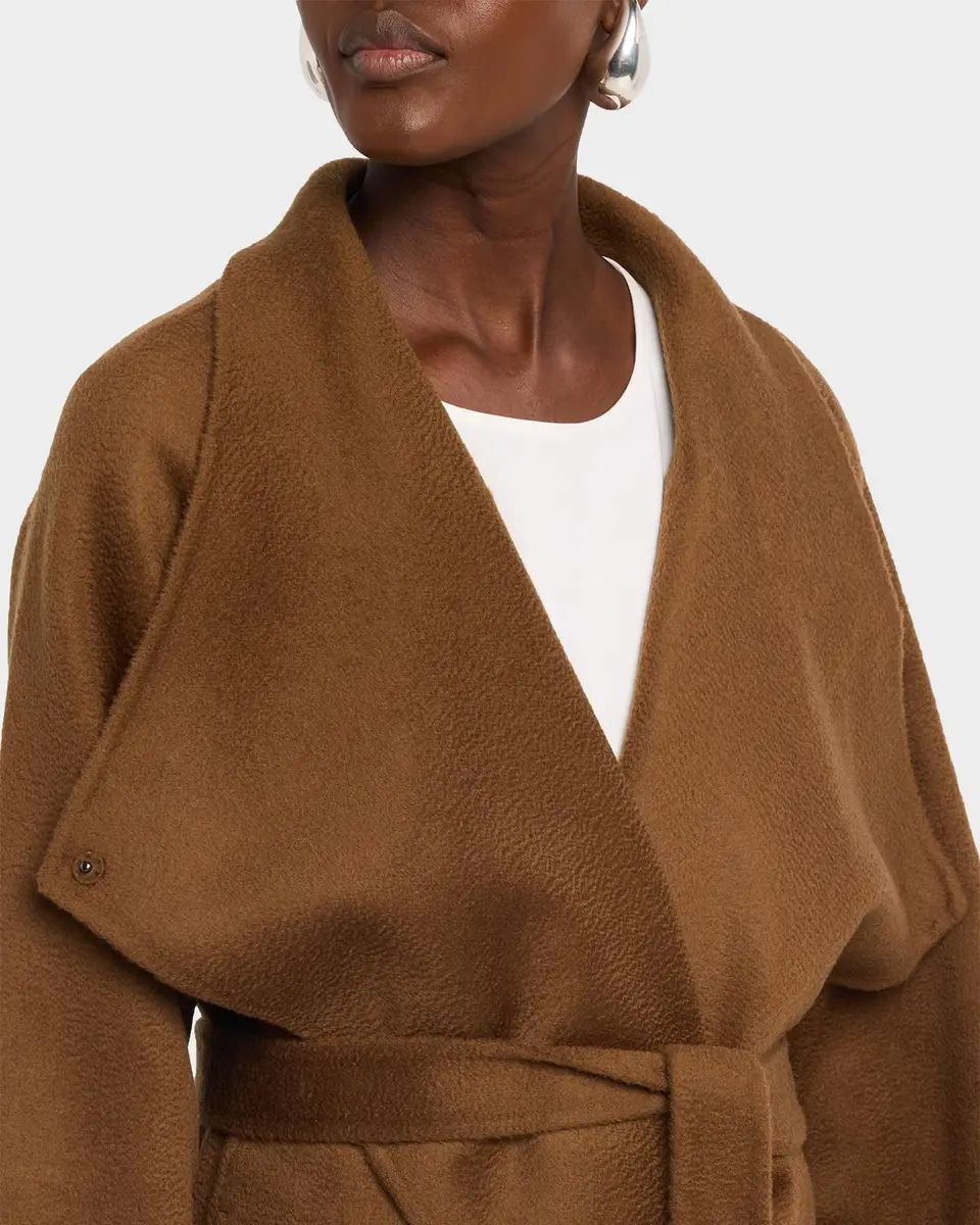 Eileen Fisher Draped Wrap-Front Wool Coat | Thumbnail 5
