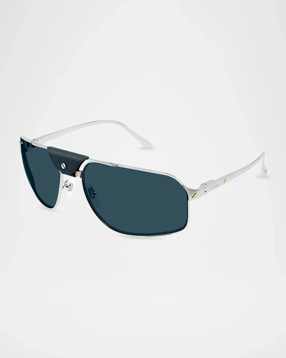 Cartier Men's CT0651S Santos Classic Metal Pilot Sunglasses | Thumbnail 2 Cartier Men's CT0651S Santos Classic Metal Pilot Sunglasses | Thumbnail 2