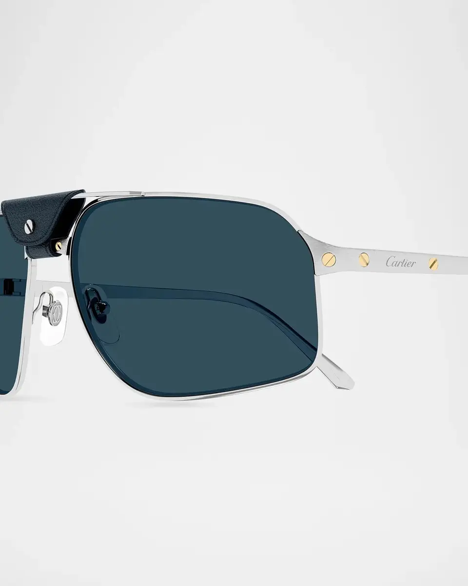Cartier Men's CT0651S Santos Classic Metal Pilot Sunglasses | Thumbnail 3 Cartier Men's CT0651S Santos Classic Metal Pilot Sunglasses | Thumbnail 3