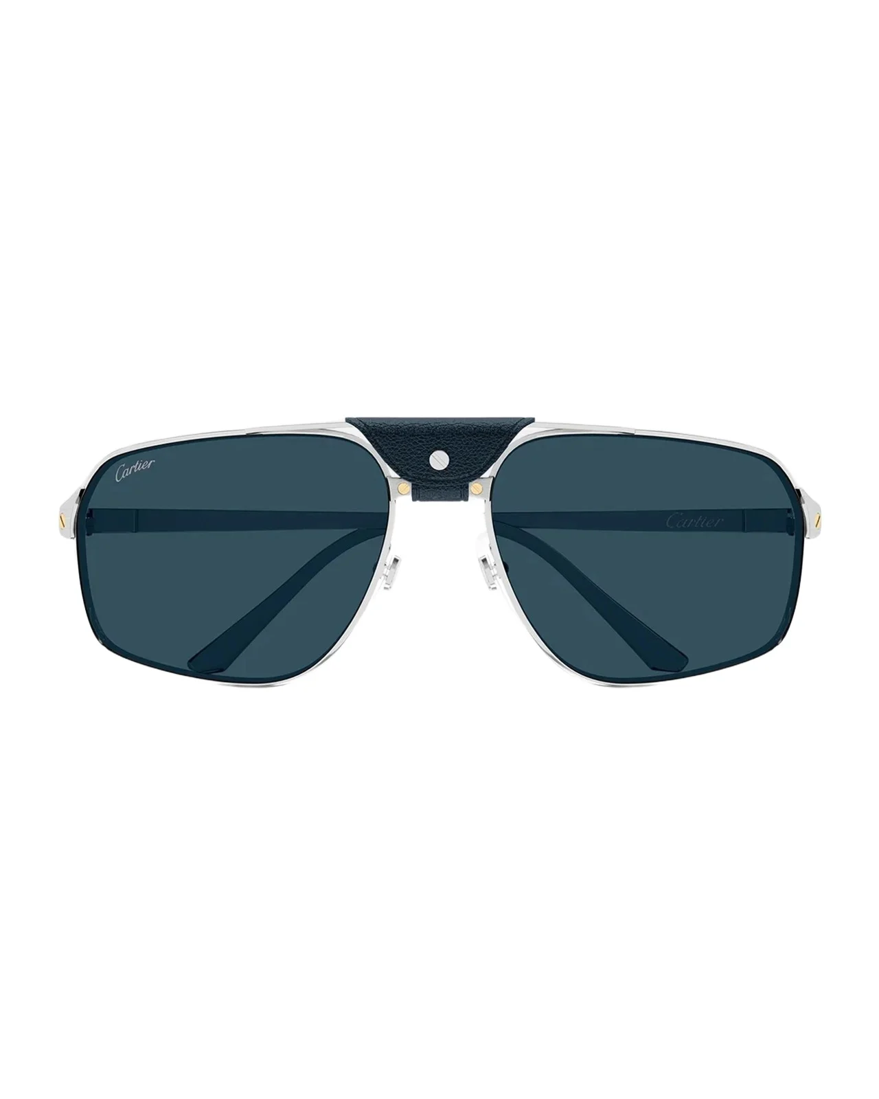 Cartier Men's CT0651S Santos Classic Metal Pilot Sunglasses