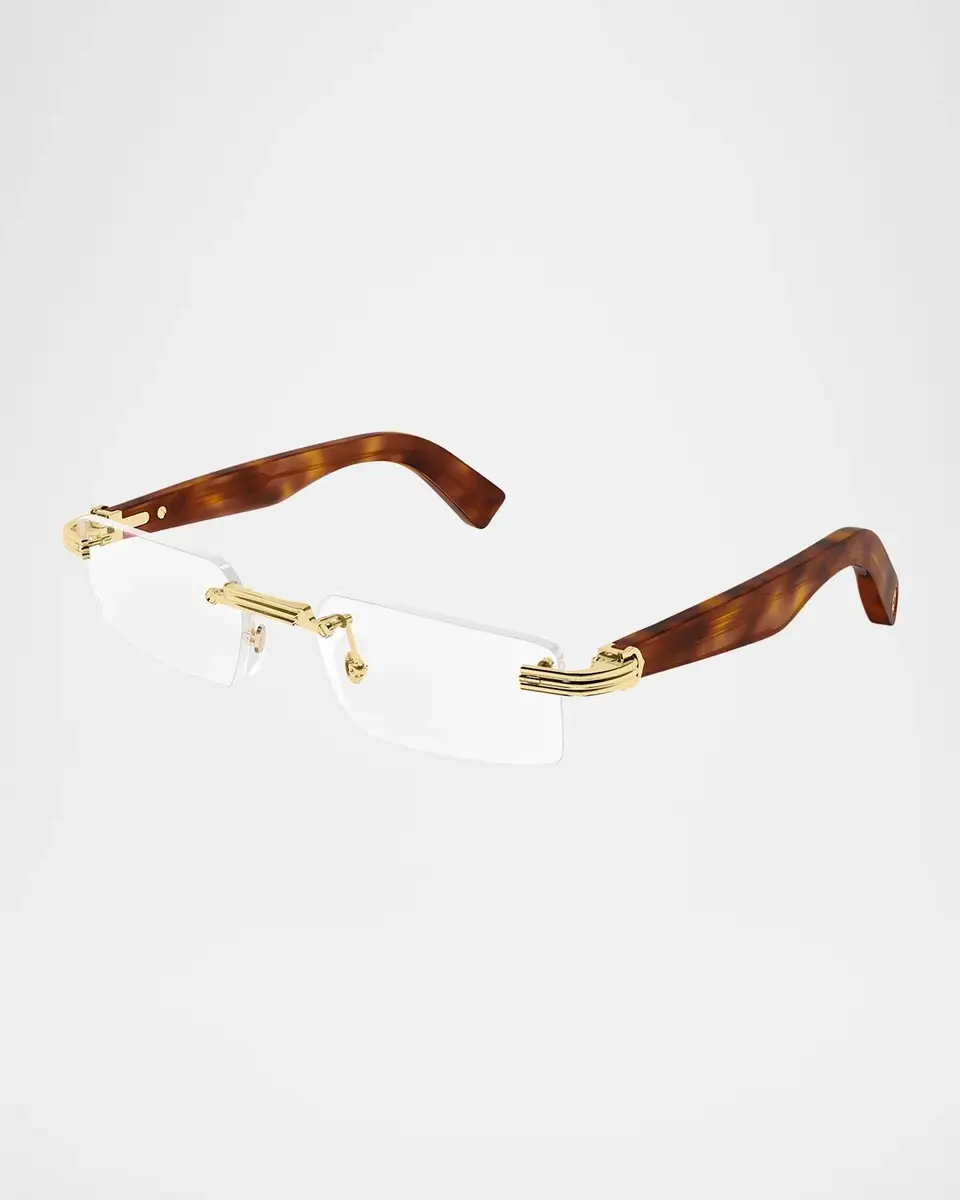 Cartier Men's CT0537O Premiere de Metal Rectangular Optical Glasses | Thumbnail 2 Cartier Men's CT0537O Premiere de Metal Rectangular Optical Glasses | Thumbnail 2