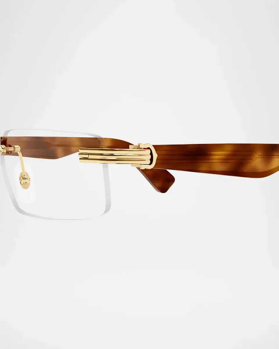 Cartier Men's CT0537O Premiere de Metal Rectangular Optical Glasses | Thumbnail 3 Cartier Men's CT0537O Premiere de Metal Rectangular Optical Glasses | Thumbnail 3