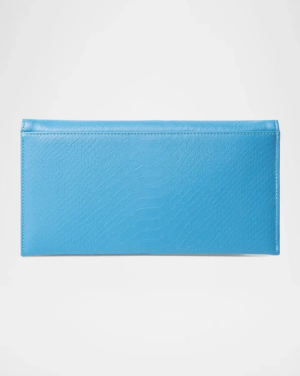 MICHELLE WILHITE Eloise Snakeskin-Embossed Leather Clutch Bag | Thumbnail 3